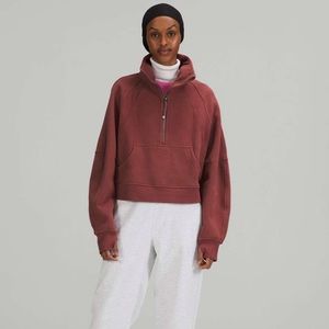 Lululemon Scuba Oversized Funnel Neck Half-Zip Ruby Red XS/S